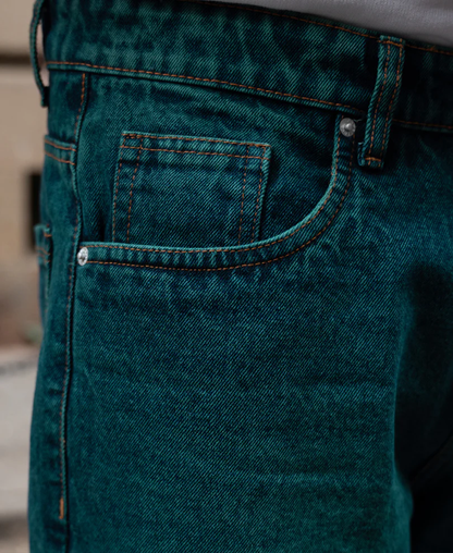 Powerlook Blue Tinted Baggy Fit Jeans