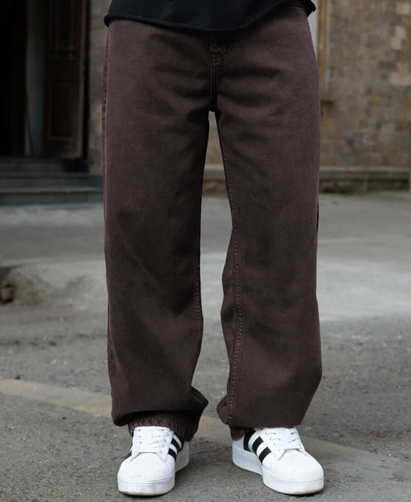 Powerlook Charcoal Washed Baggy Jeans