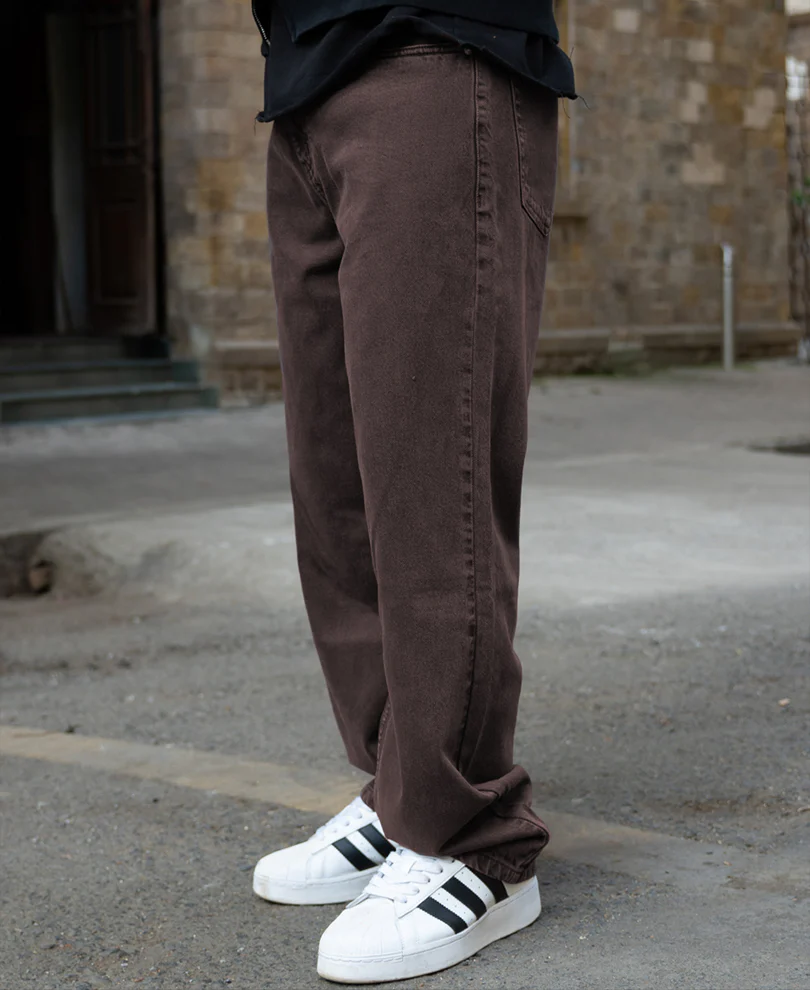 Powerlook Charcoal Washed Baggy Jeans