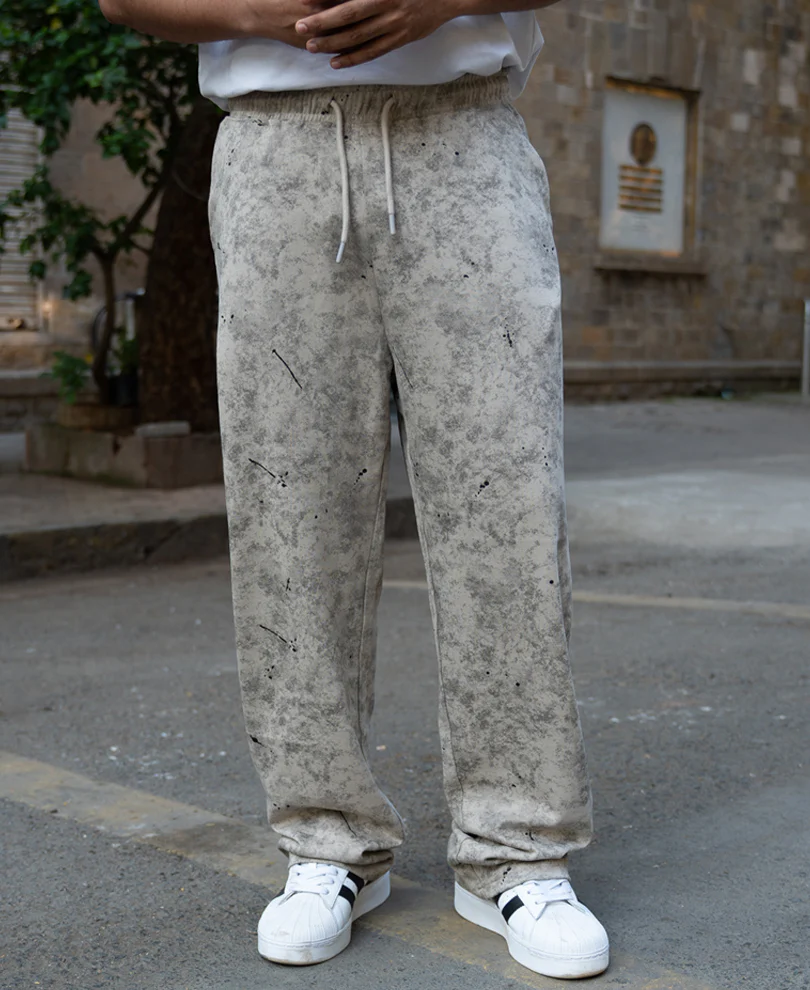Powerlook Neutral Printed Baggy Fit Trackpant