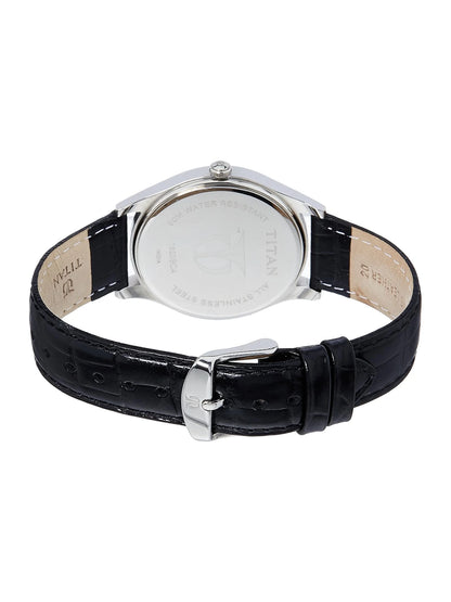 Titan Classique Round Black Dial Analog Watch - 1620SL01