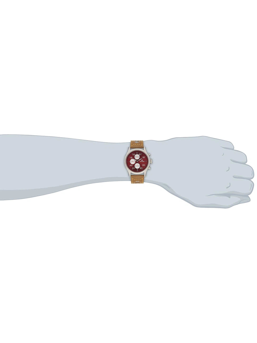 Titan Octane Round Wine Dial Analog Watch - 1634SL03