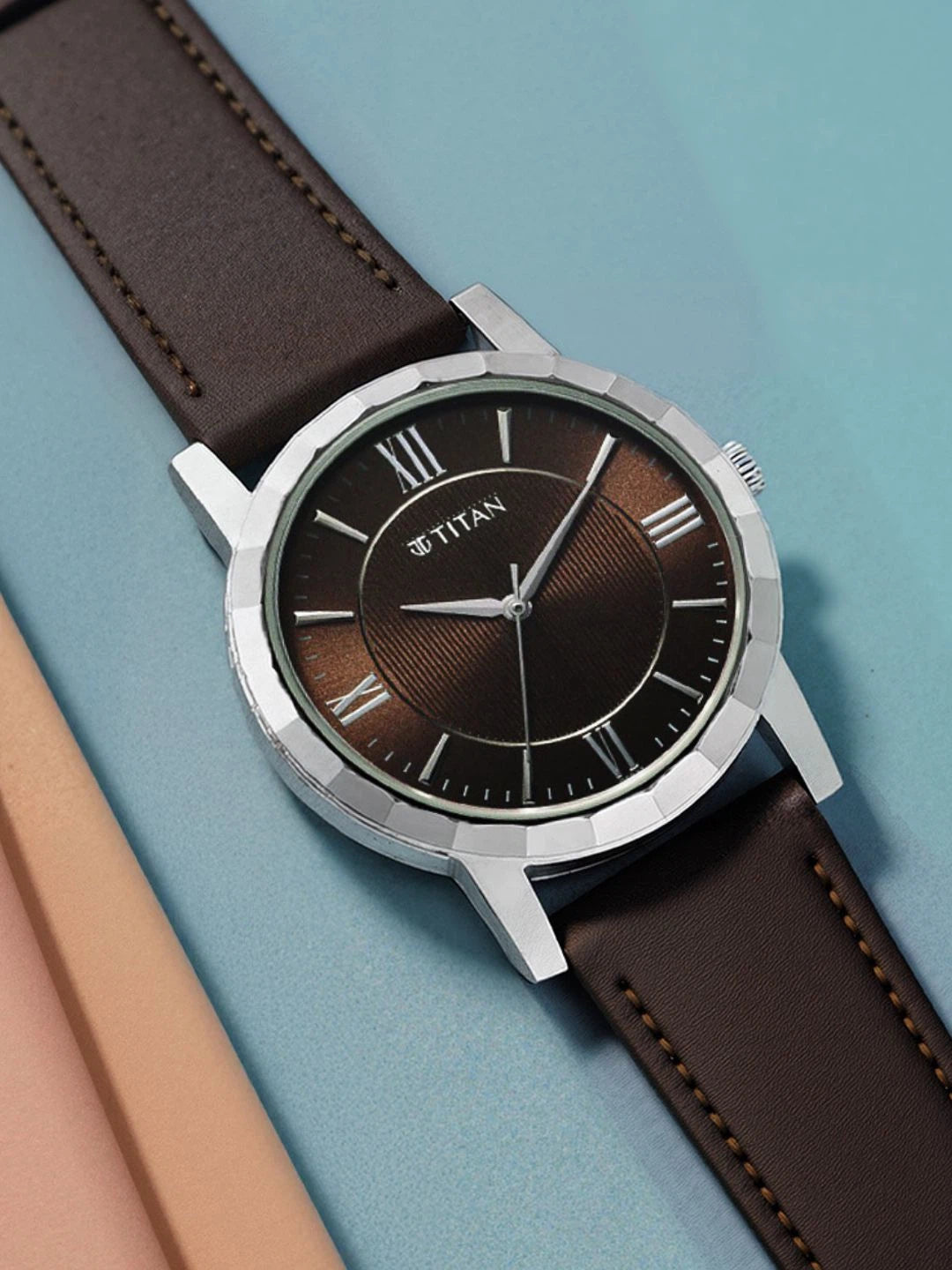 Titan Karishma Zing Quartz Analogue Brown Dial Watch - 1644SL01
