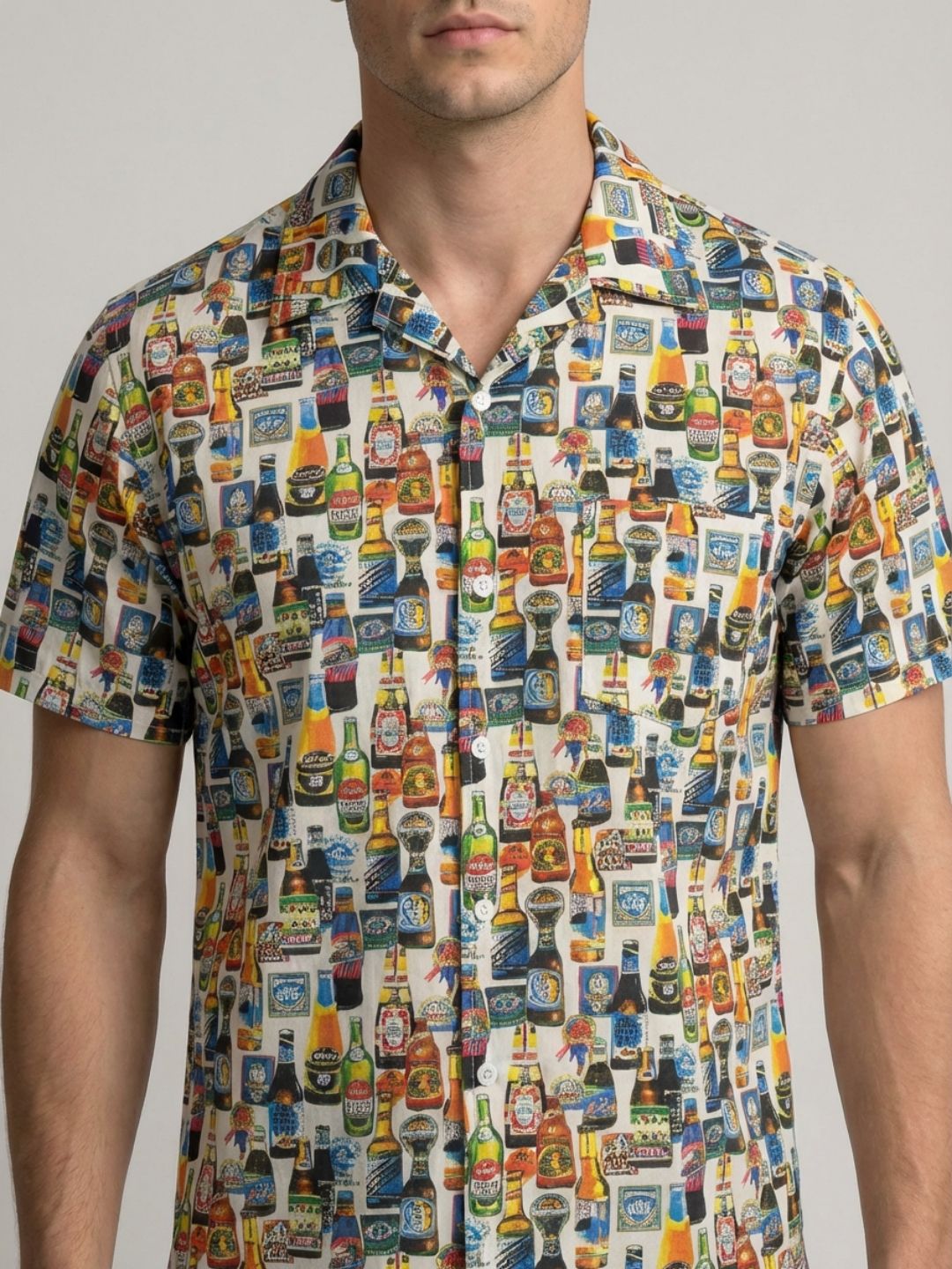 Mokajodi White Boxy Fit Printed Casual Shirt