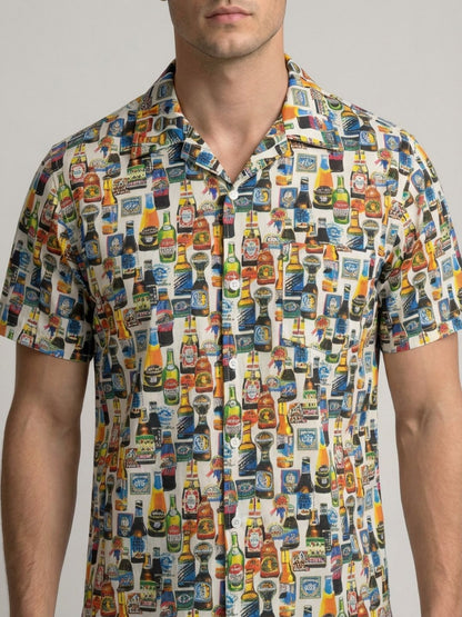 Mokajodi White Boxy Fit Printed Casual Shirt
