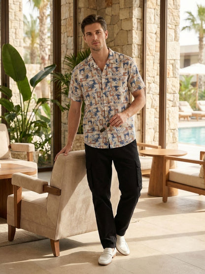 Mokajodi Multicolor Slim Fit Printed Casual Shirt