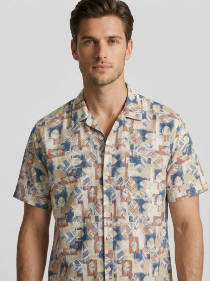 Mokajodi Multicolor Slim Fit Printed Casual Shirt