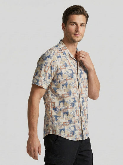 Mokajodi Multicolor Slim Fit Printed Casual Shirt