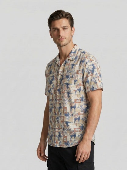 Mokajodi Multicolor Slim Fit Printed Casual Shirt