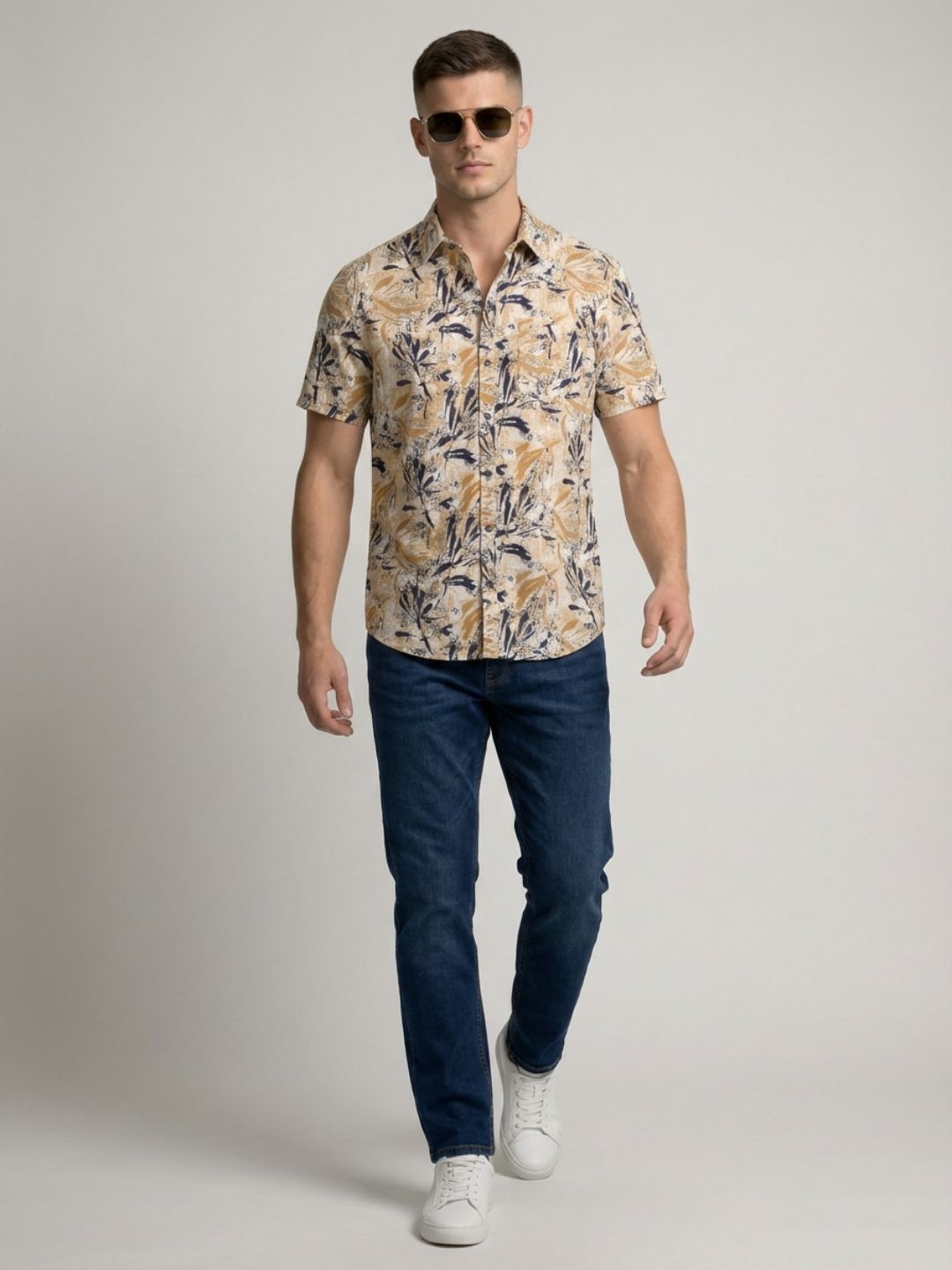 Mokajodi Multicolor Slim Fit Printed Casual Shirt