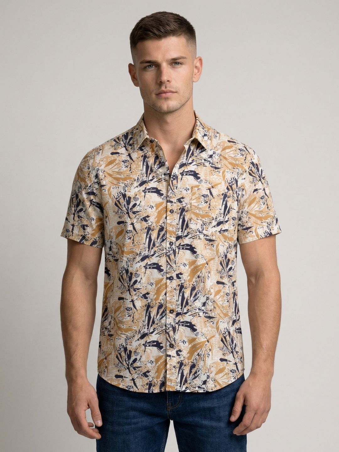 Mokajodi Multicolor Slim Fit Printed Casual Shirt