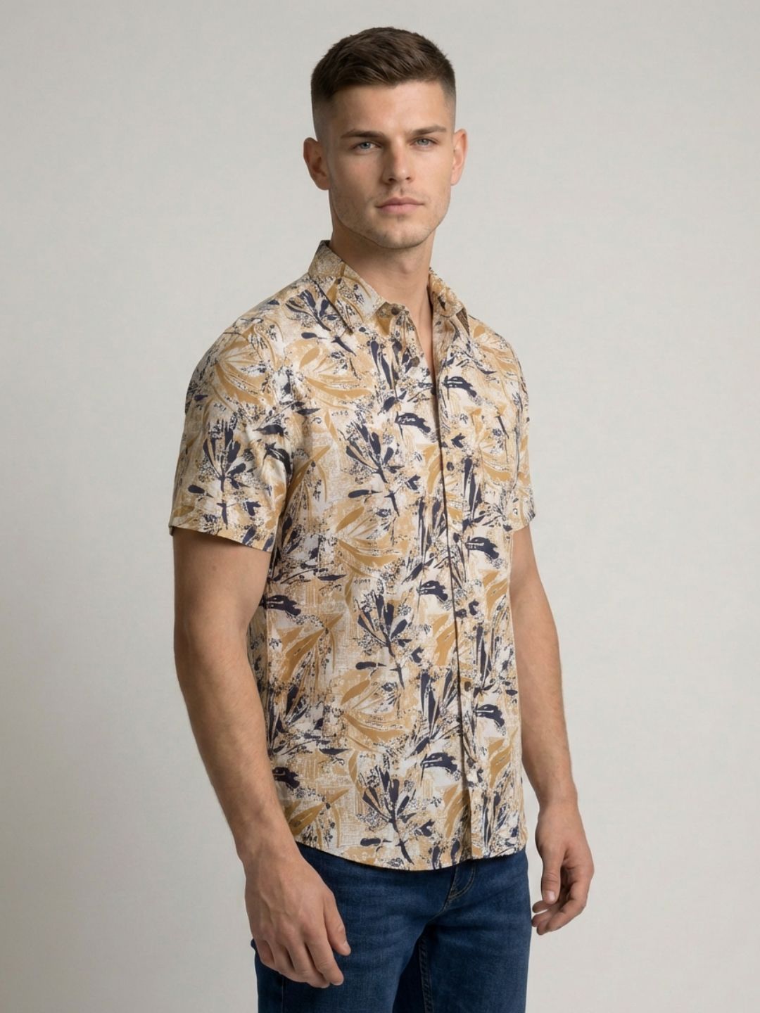 Mokajodi Multicolor Slim Fit Printed Casual Shirt