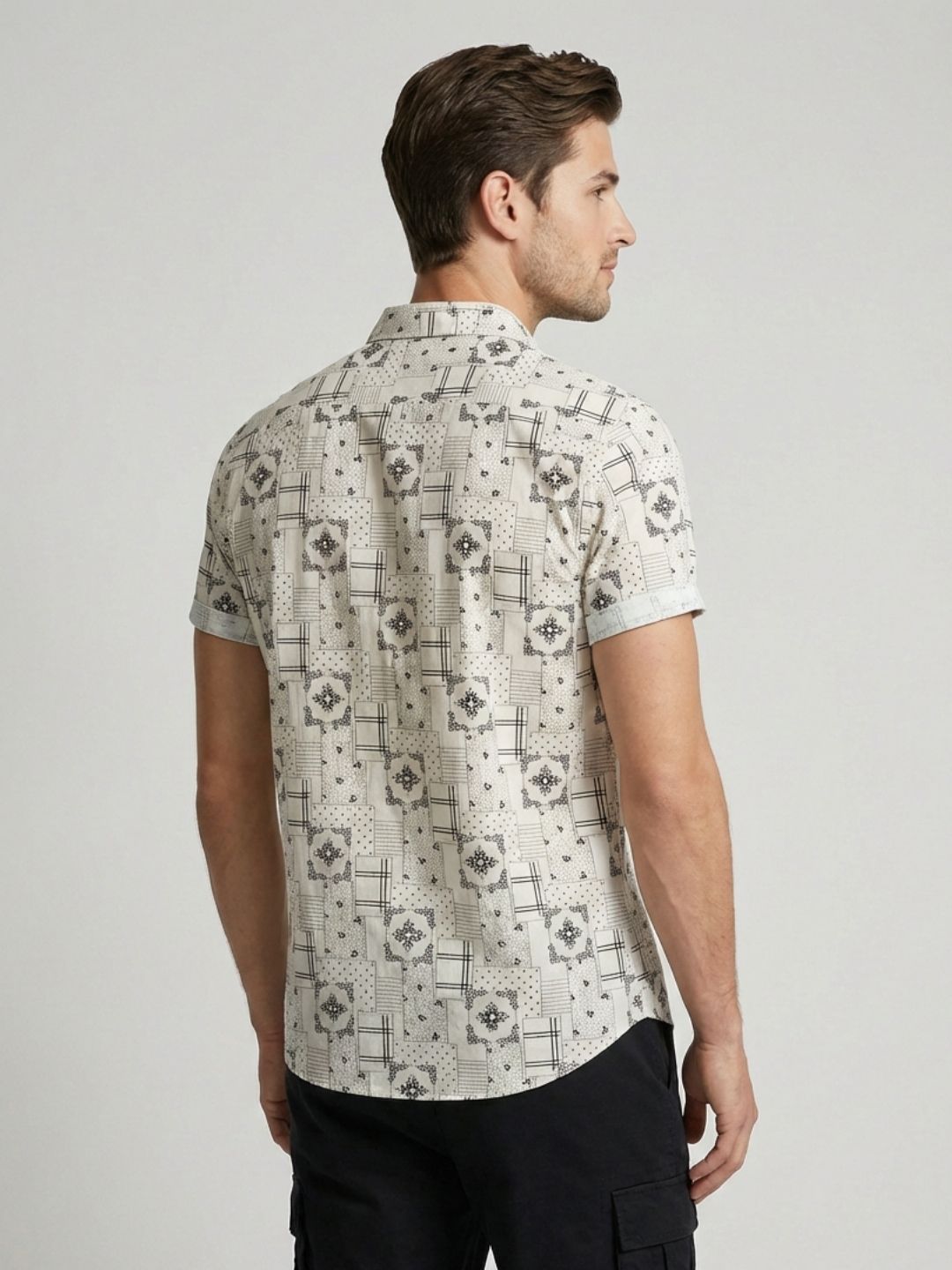 Mokajodi White Slim Fit Printed Casual Shirt