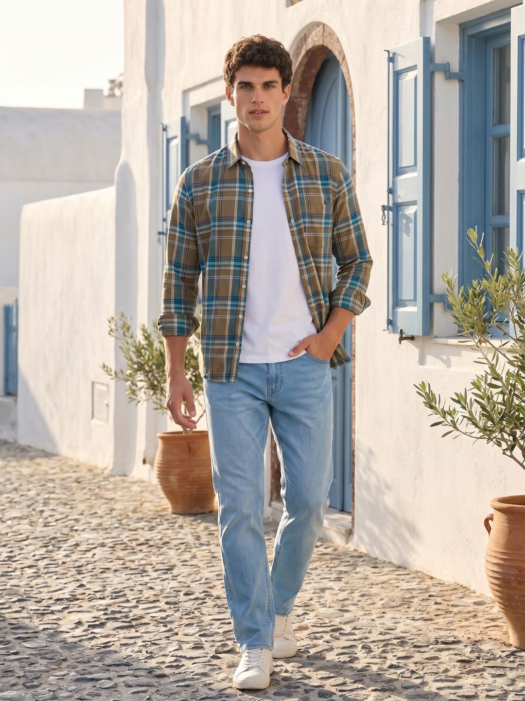 Mokajodi Multicolor Slim Fit Checks Casual Shirt