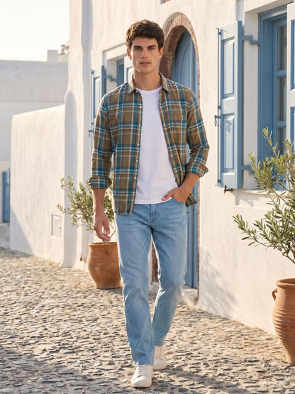 Mokajodi Multicolor Slim Fit Checks Casual Shirt