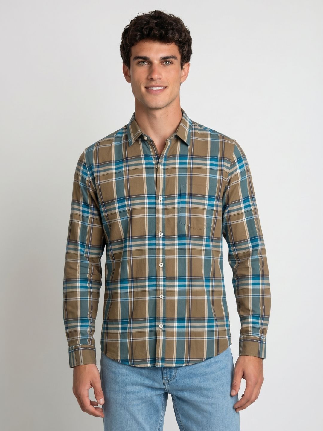 Mokajodi Multicolor Slim Fit Checks Casual Shirt