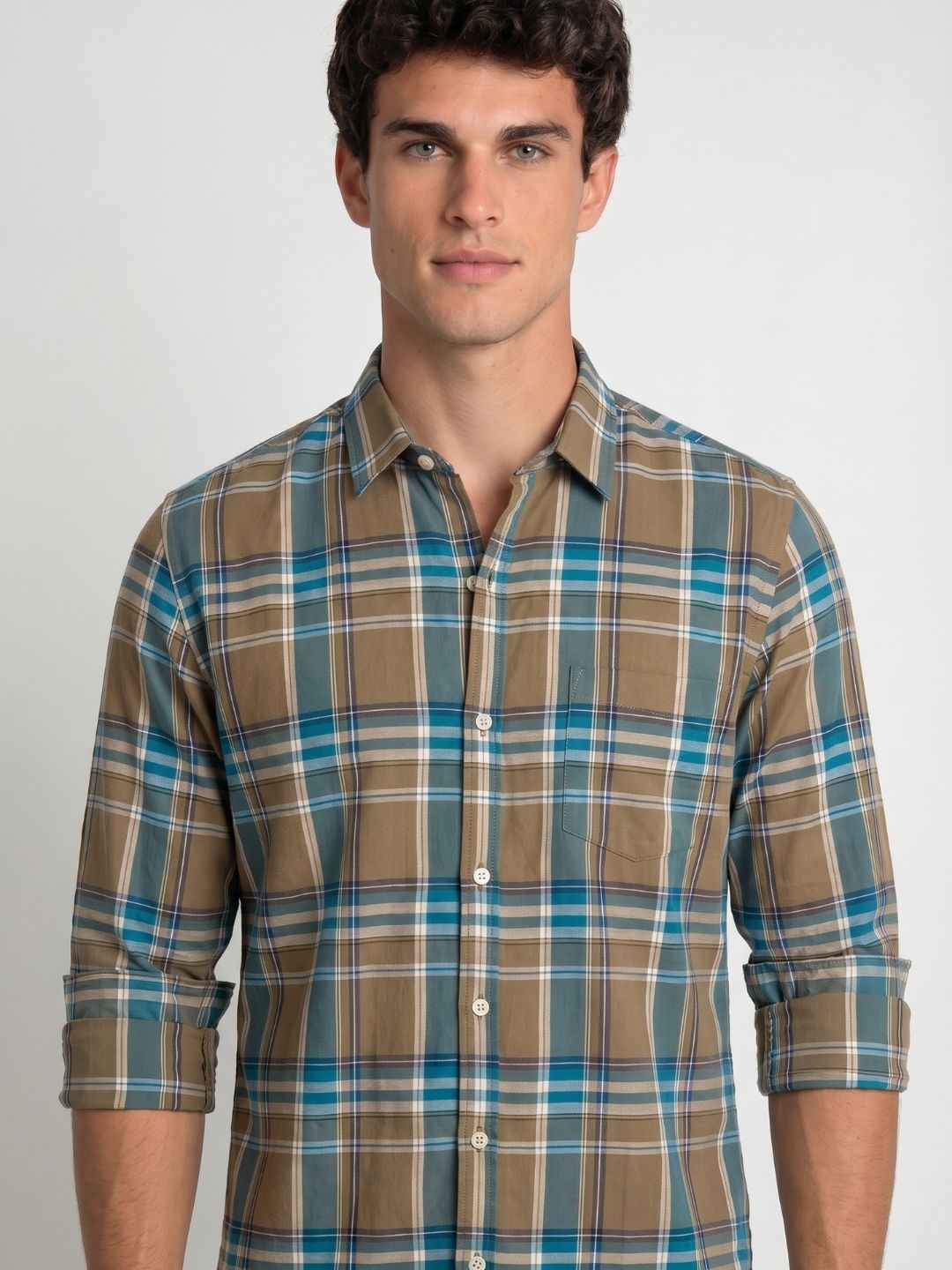 Mokajodi Multicolor Slim Fit Checks Casual Shirt