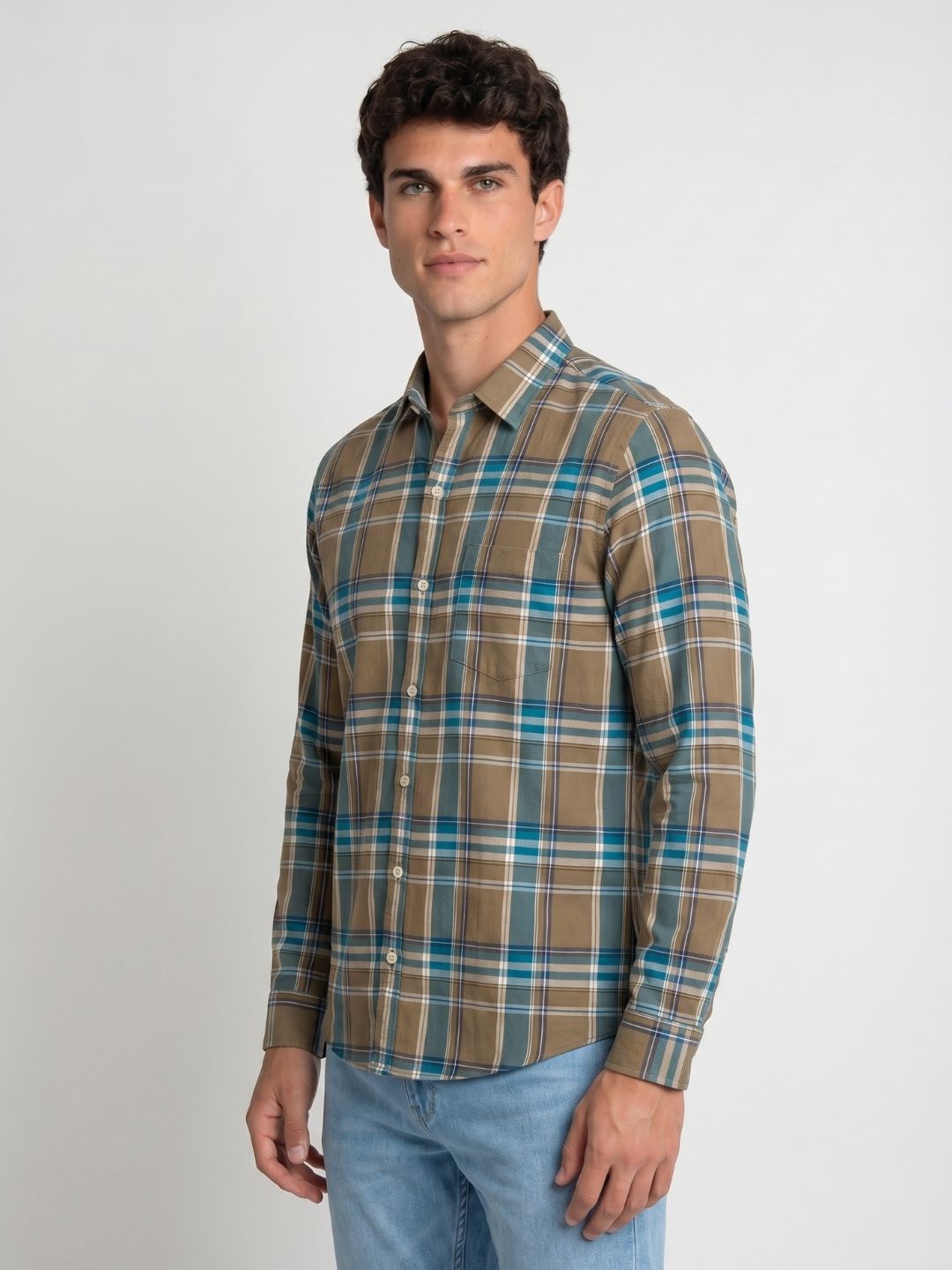 Mokajodi Multicolor Slim Fit Checks Casual Shirt