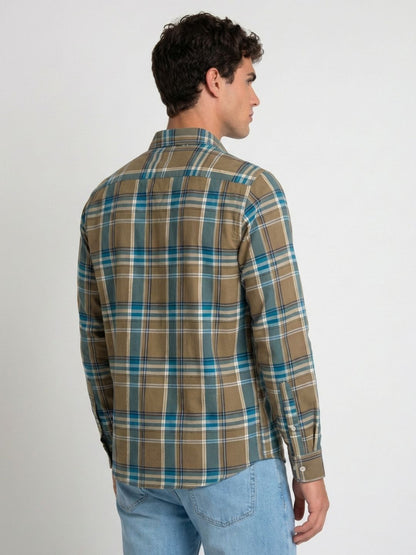 Mokajodi Multicolor Slim Fit Checks Casual Shirt