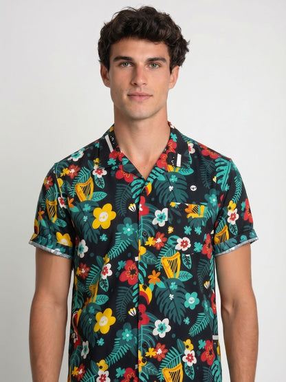 Mokajodi Green Boxy Fit Printed Casual Shirt