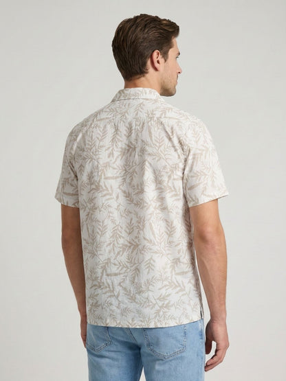 Mokajodi White Boxy Fit Printed Casual Shirt