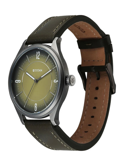 Titan Neo Basics Ii Quartz Leather Strap Analogue Watch - 1802QL05