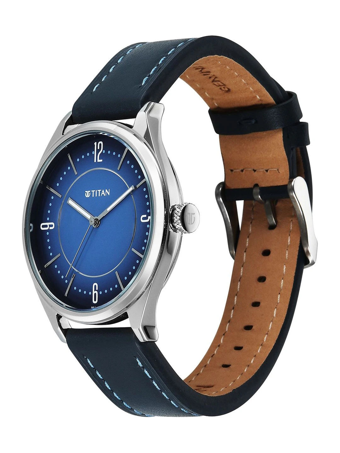 Titan Neo Basics Ii Quartz Blue Round Dial Watch - 1802SL21