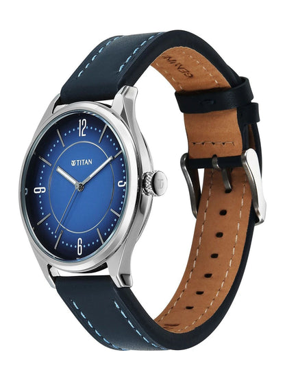 Titan Neo Basics Ii Quartz Blue Round Dial Watch - 1802SL21