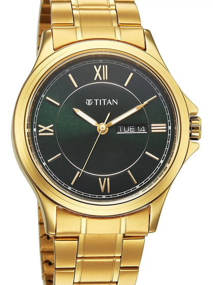 Titan Neo Arabic Quartz Brass Dial & Stainless Steel Strap Analogue Watch - 1870YM01