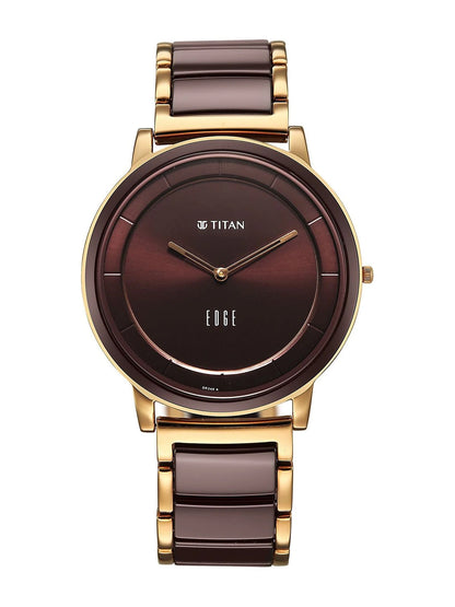 Titan Edge Melange Quartz Round Dial Watch - 1878KD08
