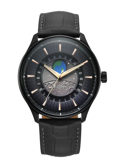 Titan Stellar Quartz Grey Round Dial Watch - 1890NL01