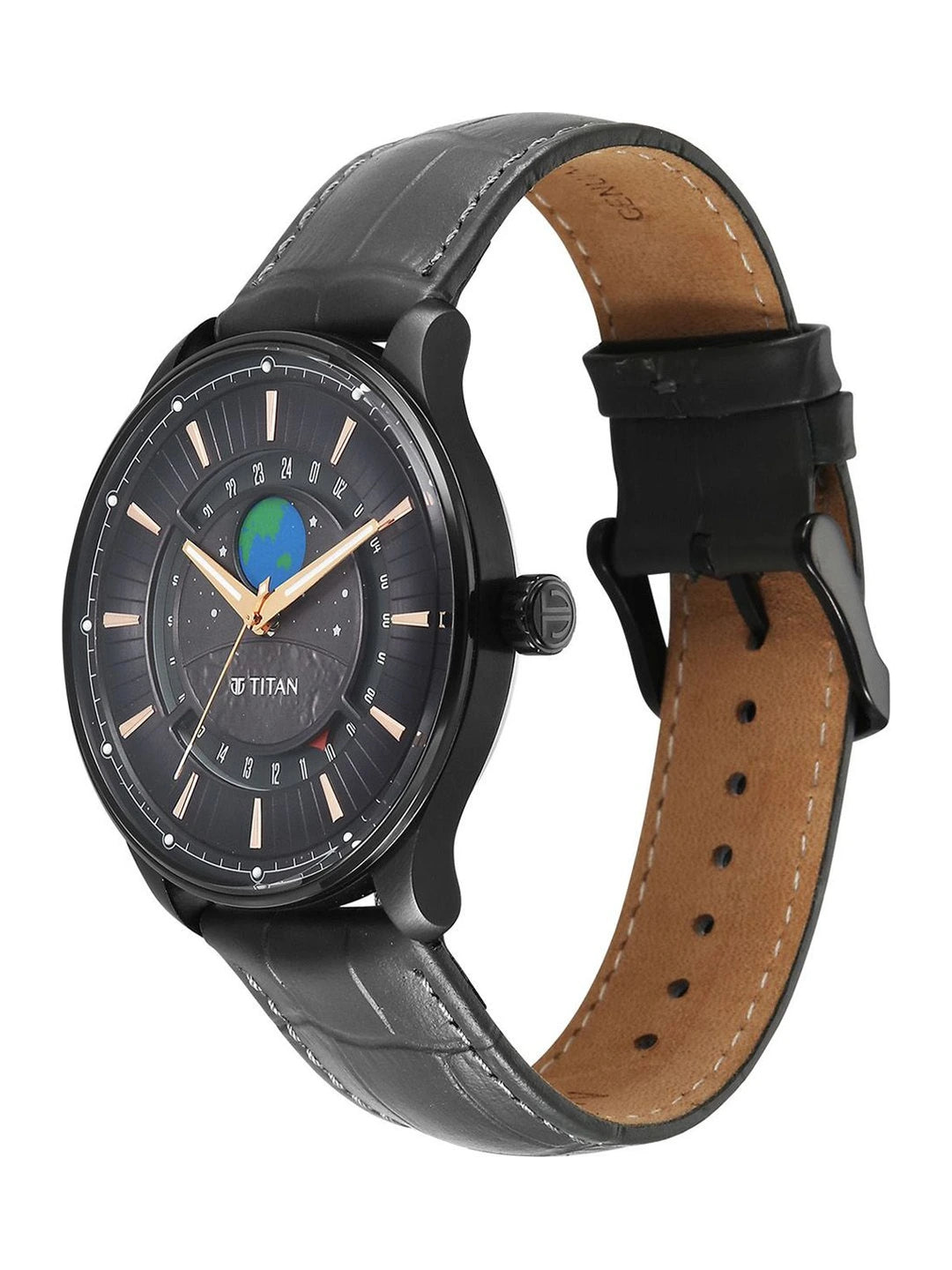 Titan Stellar Quartz Grey Round Dial Watch - 1890NL01