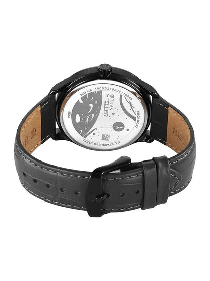 Titan Stellar Quartz Grey Round Dial Watch - 1890NL01