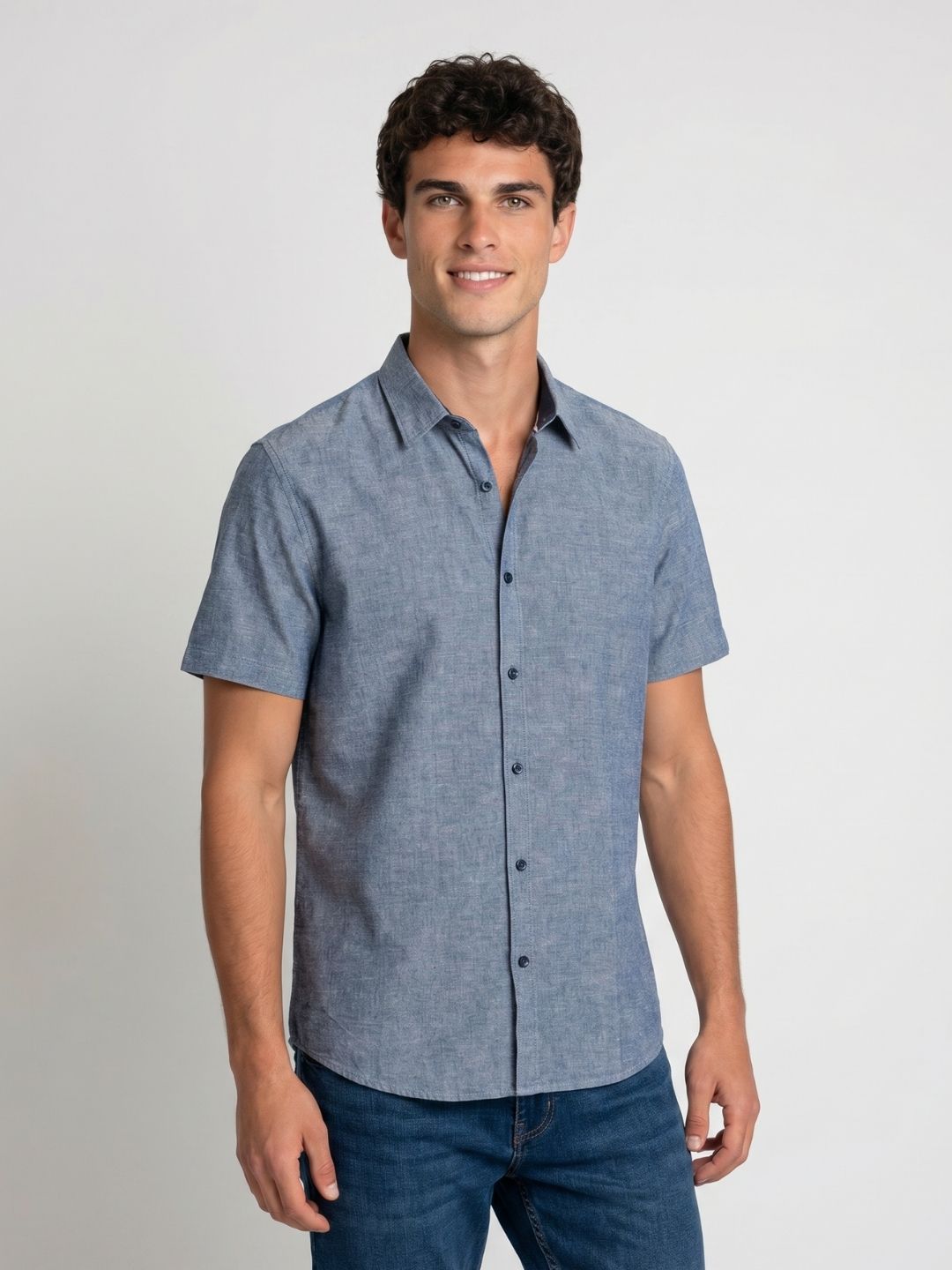 Mokajodi Blue Slim Fit Casual Shirt