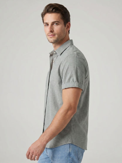 Mokajodi Grey Slim Fit  Casual Shirt
