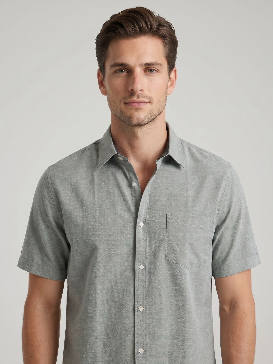Mokajodi Grey Slim Fit  Casual Shirt