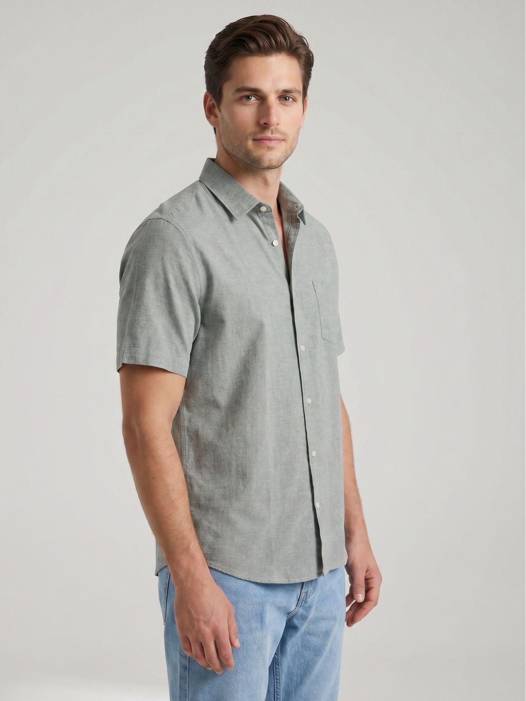 Mokajodi Grey Slim Fit  Casual Shirt
