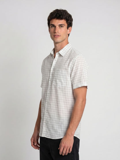 Mokajodi White Slim Fit  Casual Shirt