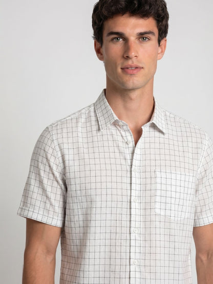 Mokajodi White Slim Fit  Casual Shirt