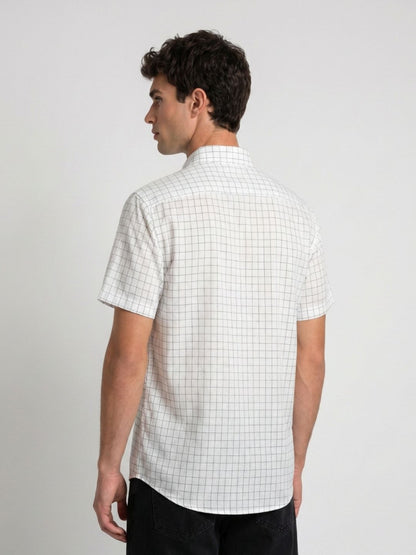 Mokajodi White Slim Fit  Casual Shirt