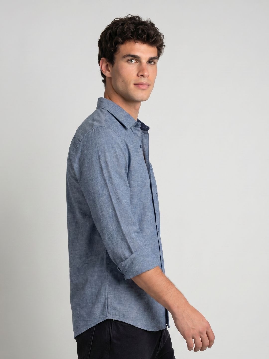 Mokajodi Blue Slim Fit  Casual Shirt