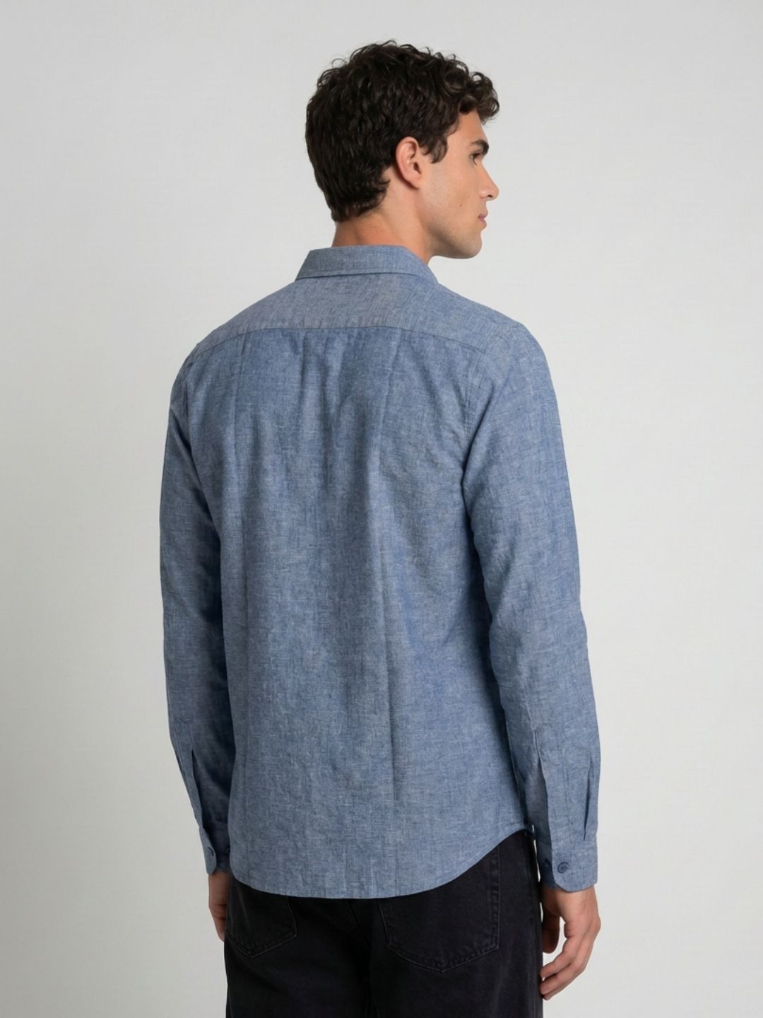 Mokajodi Blue Slim Fit  Casual Shirt