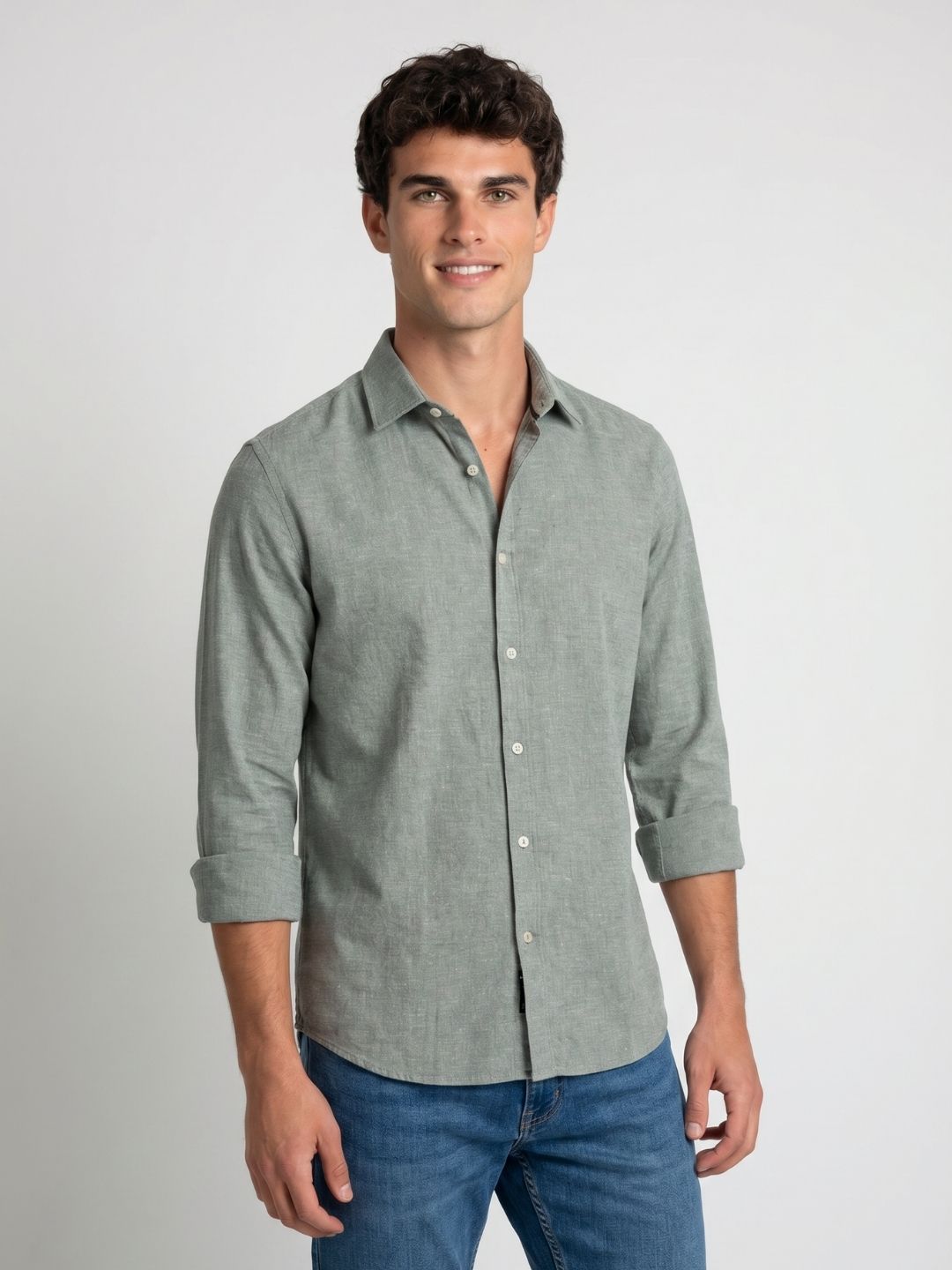 Mokajodi Olive Slim Fit  Casual Shirt