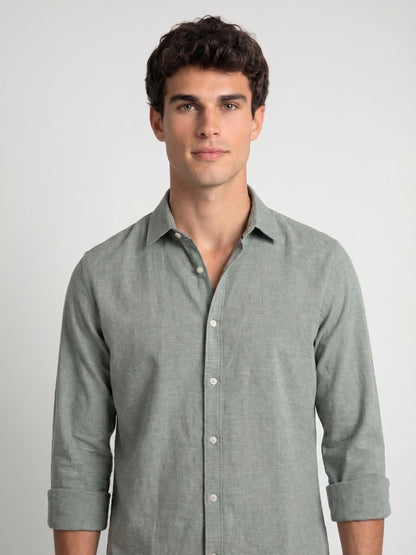 Mokajodi Olive Slim Fit  Casual Shirt