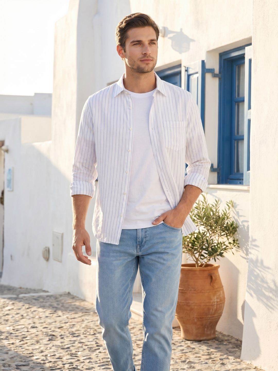 Mokajodi Stripe Slim Fit  Striped Casual Shirt