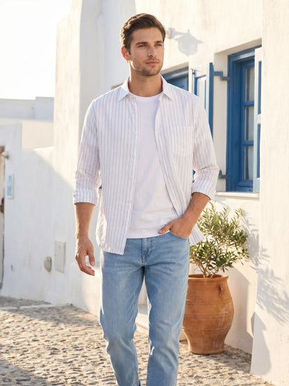 Mokajodi Stripe Slim Fit  Striped Casual Shirt
