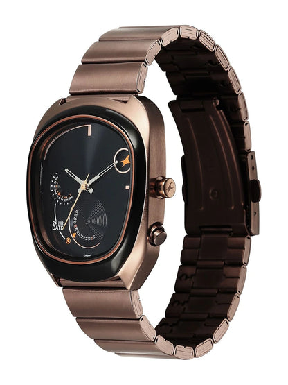 Fastrack UFO Quartz Multifunction Black Dial Stainless Steel Strap Watch - 3327KM01