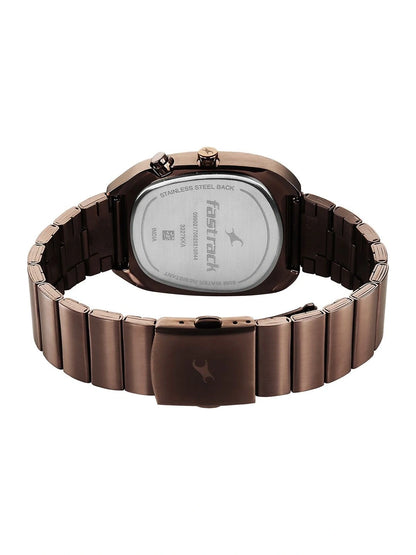 Fastrack UFO Quartz Multifunction Black Dial Stainless Steel Strap Watch - 3327KM01
