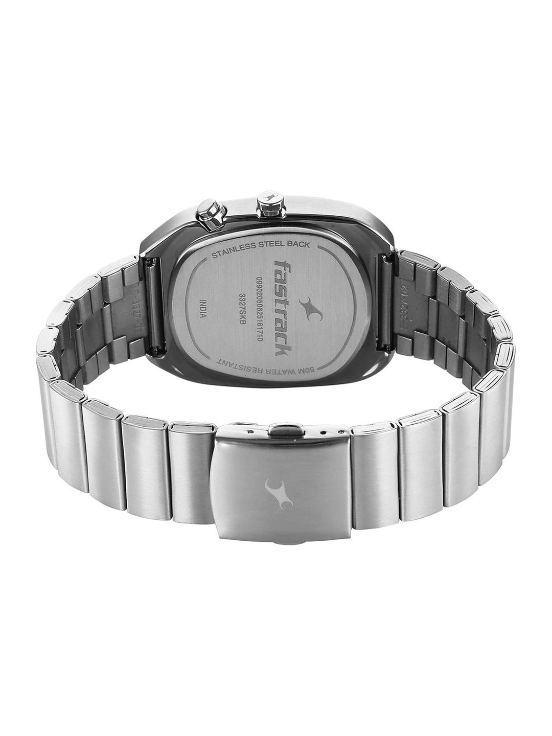 Fastrack UFO Quartz Multifunction Green Dial Stainless Steel Strap Watch - 3327SM01