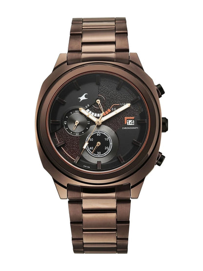 Fastrack Kronos 3 Black Dial Quartz Analog Watch - 3335KM01